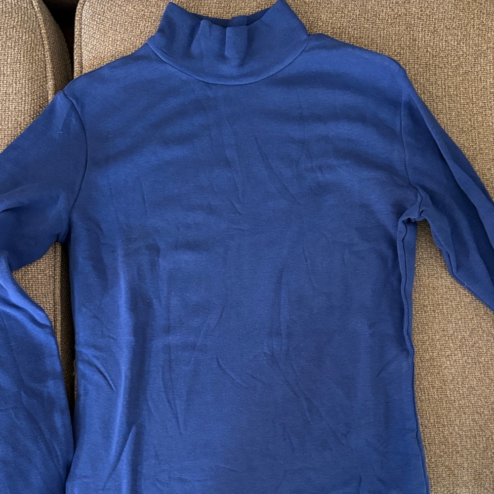 Women's Blue Turtleneck Top